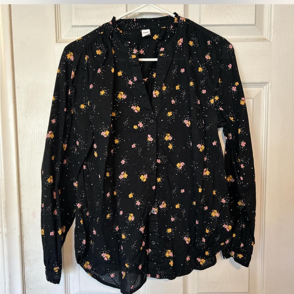 Old Navy Black Floral Top